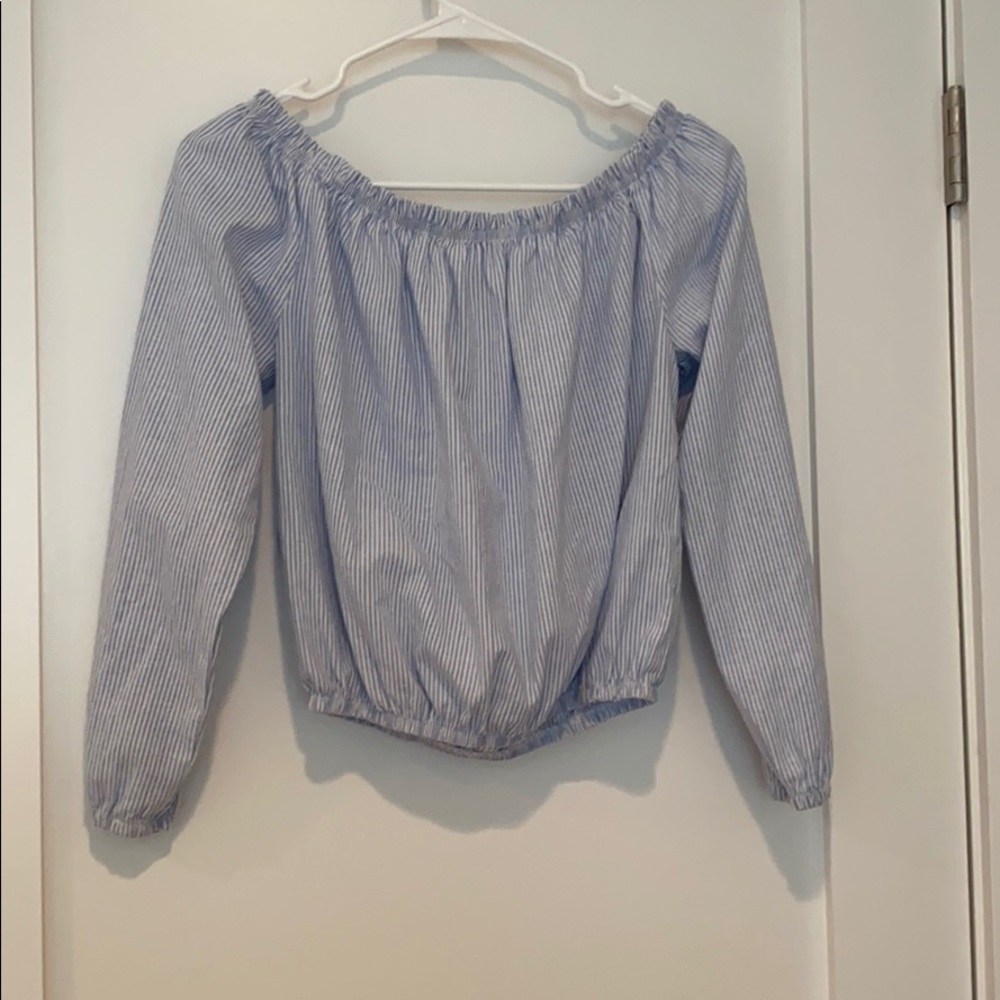 John Galt off the shoulder striped top